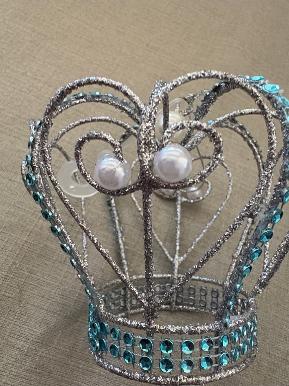 2 Wire Crown w faux pearls Holiday Christmas Ornament - Picture 9 of 14